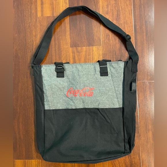 Coca Cola Red Logo Black and Gray Tote Bag - Picture 1 of 4